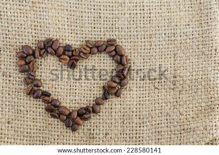 coffee seeds in shape of heart