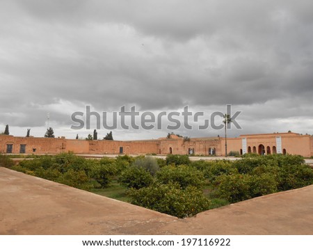 MARRAKECH, MOROCCO - JANUARY 23, 2014: El Badi palace which means Incomparable Palace is a major city landmark