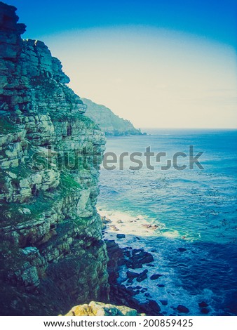 Vintage looking Cape of good hope in Cape Town South Africa