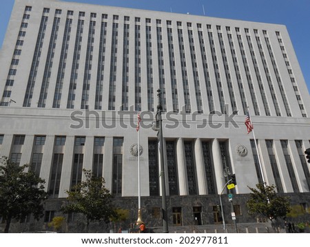 LOS ANGELES, USA - FEBRUARY 01, 2013: The US Court House in Los Angeles California