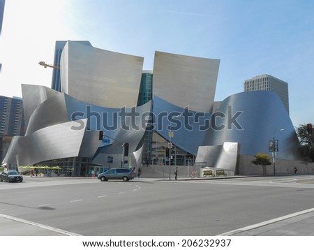 LOS ANGELES, USA - FEBRUARY 01, 2013: The Walt Disney concert hall in Los Angeles designed by Richard Gehry opened in 2003