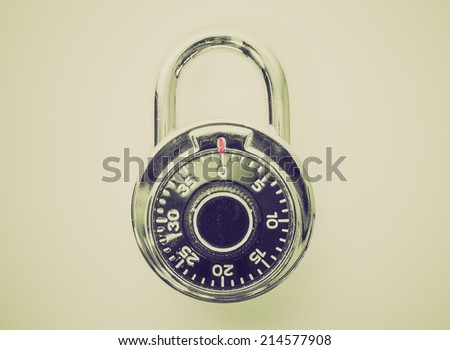 Vintage looking High security single dial stoplock combination padlock