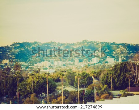 Vintage looking View of the city of Los Angeles in California USA