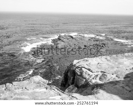 Cape of good hope in Cape Town South Africa in black and white