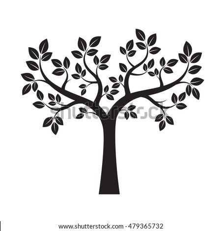 Shape Of Black Tree. Vector Illustration. - 479365732 : Shutterstock