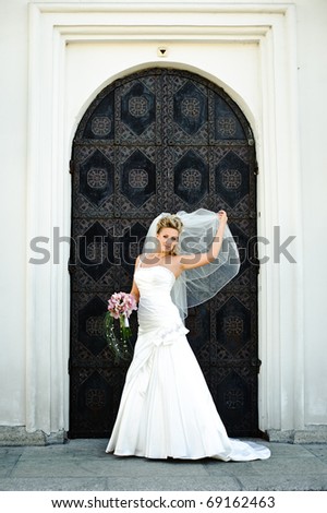 beautiful bride at the church