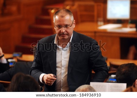 Sergei Stanishev,  leader of the Party of European Socialists, during meeting of the Bulgarian parliament. 01 April, 2014