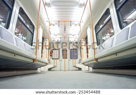 Empty metro wagon in the subway