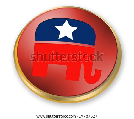 Republican party button for the 2008 presidential elections