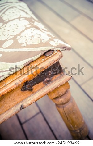 Seat cushion rustic interior design floor boards