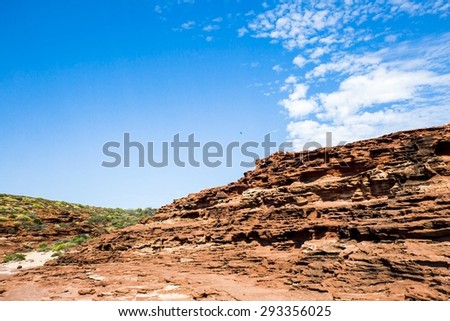 Australian Outback cliff rock blue sky