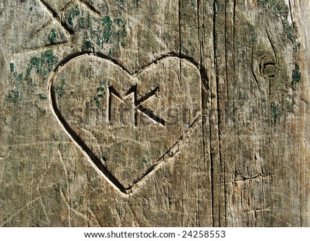 Graffiti Heart carved into