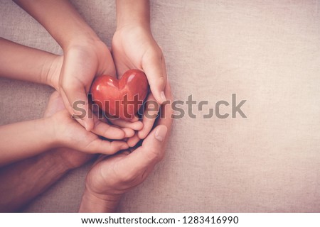 hands holding red heart, health,donation concept, world health day