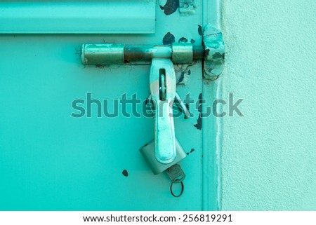 handle steel door and key lock