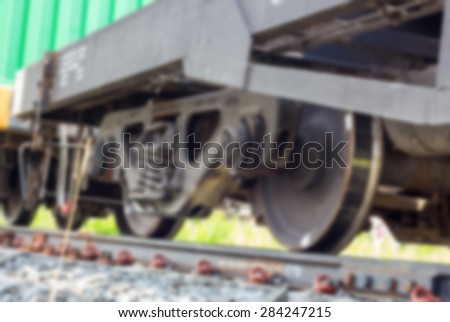 Blur Industrial rail car wheels closeup photo,train wheel