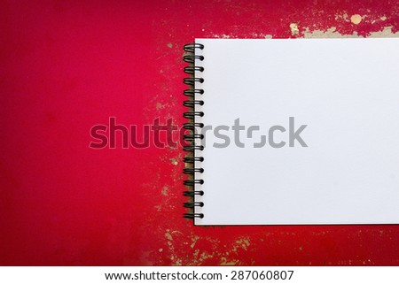 Blank stationery set on red background for presentation and business / book ,blank paper