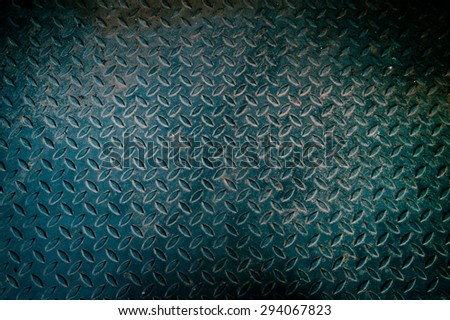 Pattern diamond metal plate ,A diagonal pattern on old blue metal texture background