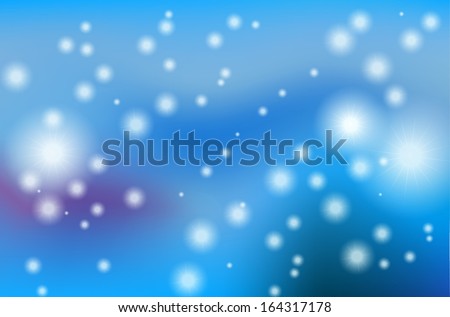 Stars and patches of light, blue background, raster graphics.