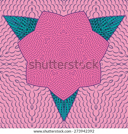 Abstract pink flower, seamless background, raster graphics.