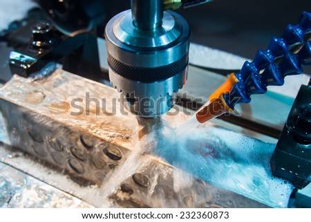 EDM machine working with coolant injection