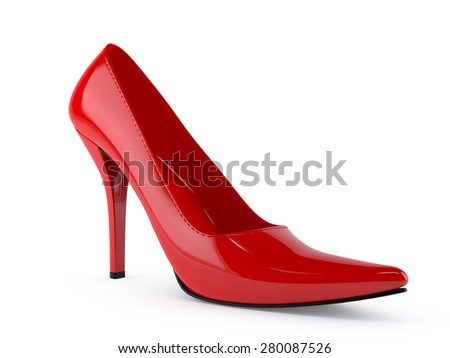 Red shoes isolated on white background