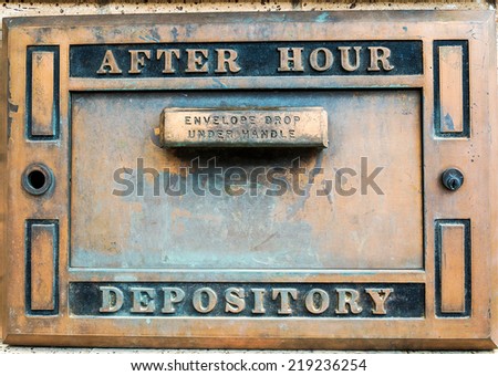 Bank after hours depository drop box