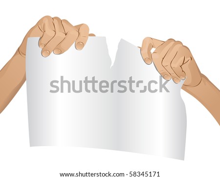 Hands Ripping Paper