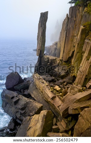 Balancing rock Nova Scotia coast