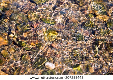 Close up photo of beautiful transparent mountain stream