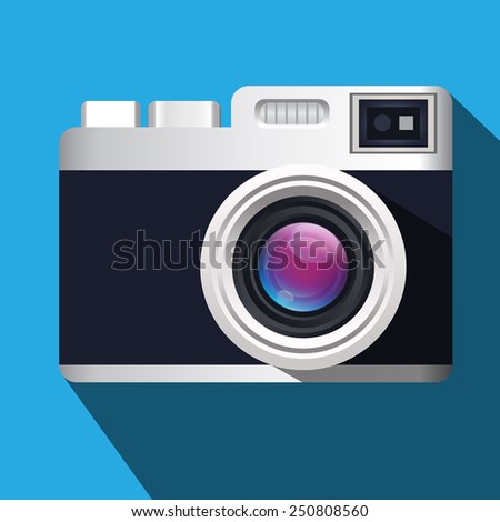 Camera icon in flat style