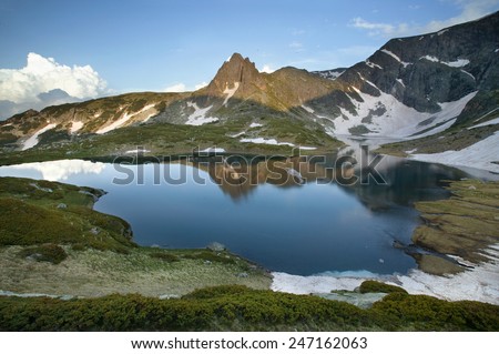 Peak reflection in the Twin lake - Bulgaria