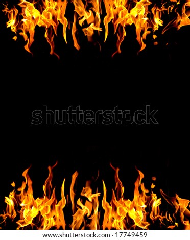 frame of fire burning on two sides