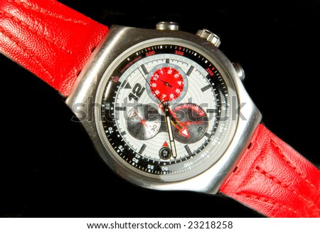Men\'s  watch with red wristlet