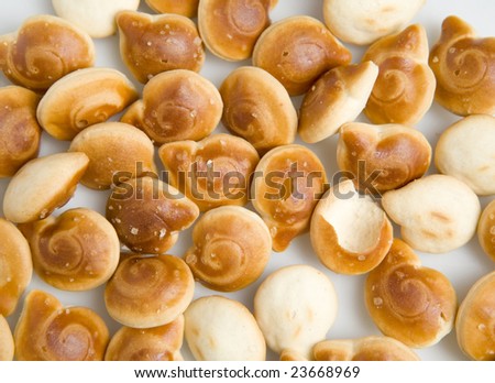 Background of yellow salty crackers