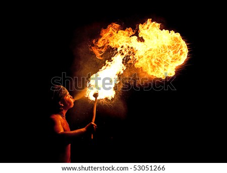 Man Blowing Fire