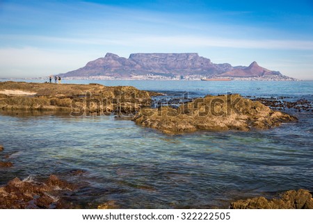 Beautiful view of the Table Mountain in Cape Town, South Africa