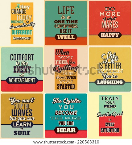 Retro Typographic Poster Design Set Retro Typographic Poster Design Set