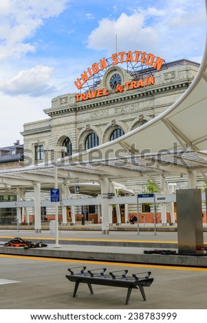 August 16, 2014: Denver, CO, USA -New addition to historical Union Station in downtown Denver Colorado