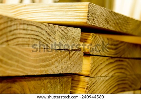 building supplies, stacked wood boards