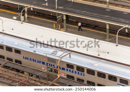 October 2, 2014: Washington, DC - Trains pulled into Union Station
