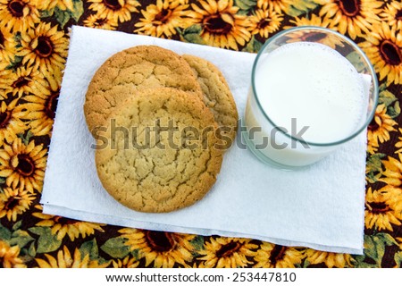 glass of milk and plain sugar cookies