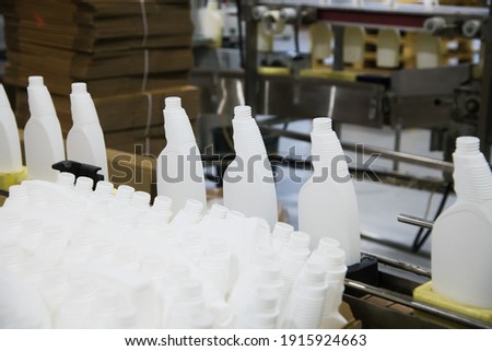 Filling line of plastic bottles, chemical industry