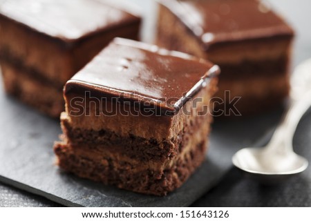 Chocolate Cake With Layers Of Chocolate Mousse