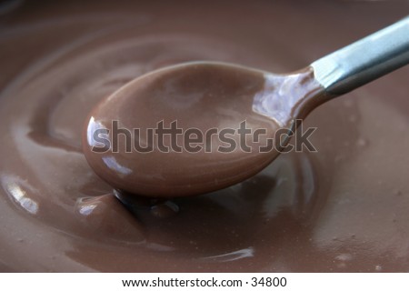 close up of chocolate or mousse or pudding with spoon (for more food and drink photos,please see my gallery)