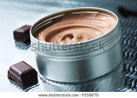 jar with chocolate butter cream