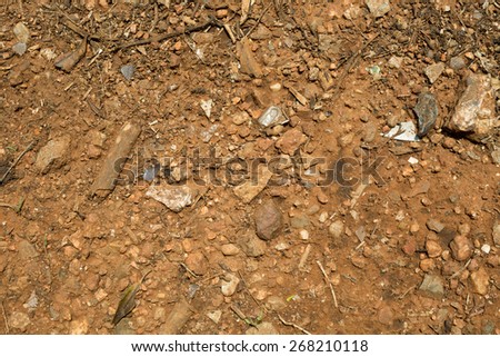 Soil texture, Brown ground soil texture mixed with small rocks