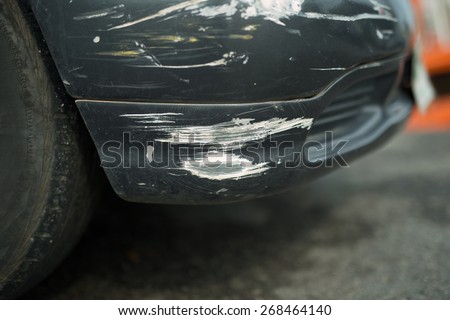 Collision car, bumper scratch