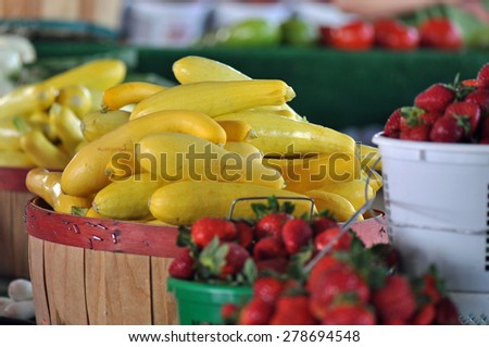 Locally grown produce for sale at the Raleigh Farmers market in North Carolina