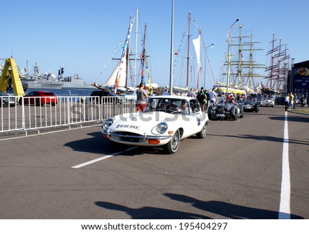 PORT CONSTANTA,ROMANIA - MAY 25, 2014. EXHIBITION VINTAGE CARS at the event The Black Sea Tall Ships Regatta 2014.