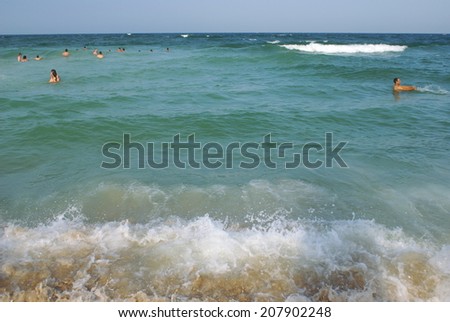 THE BLACK SEA AT EFORIE NORD,ROMANIA - JULY 27, 2014. Black Sea at the Eforie Nord  resort , in Romania.
